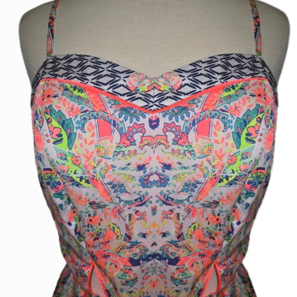 Victoria’s Secret Neon Paisley Romper - Medium NWT - Picture 2 of 11